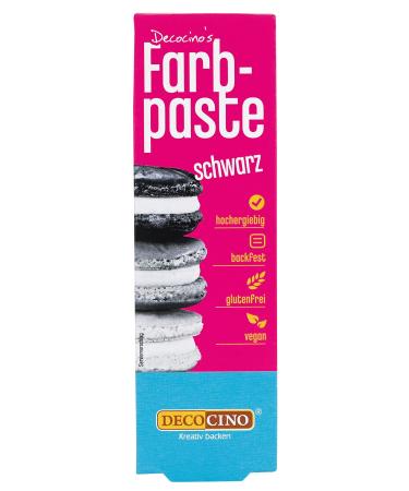 Decocino color paste black-25 g-food coloring ideal for coloring cakes fondant and creams-azo-free and gluten-free 25 g (1 Pack) black