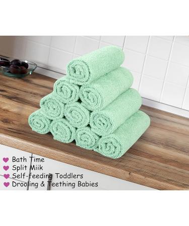 Premium 100% Cotton Washcloth Set - Aqua Mint (12 Pack) | Highly Absorbent Facial Fingertip Towels for Bathroom by SIMPLY LOFTY - Buy Online on SooperMarket.com