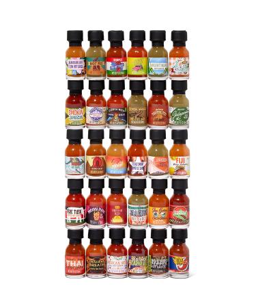 Thoughtfully Gifts Hot Sauce Flavors of the World Variety Pack - 30 Unique Sauces Including Thai Pepper, Baja Heat Mango, Costa Rica Lava Heat - Perfect Gift for Foodies - Buy Online on SooperMarket.com
