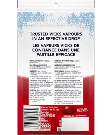 Vicks VapoCOOL Max Medicated Drops for Temporary Cough and Sore Throat Relief Cherry Freeze Flavor Lozenges 40 Count - Buy Online on SooperMarket.com
