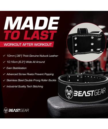 Beast Gear PowerBelt - Premium 4x10mm Nubuck Leather Powerlifting Belt - Buy Online on SooperMarket.com