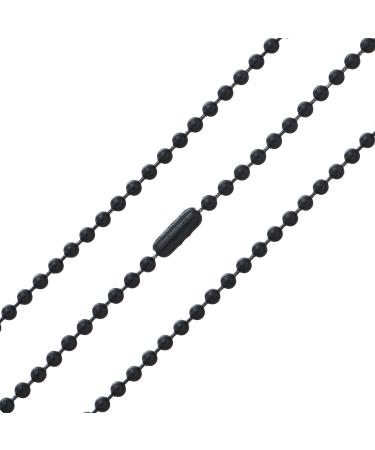 Black Oxide Stainless Steel Ball Chain Necklace - 3.2mm, 29.5" Black 3.2mm, 30 inches