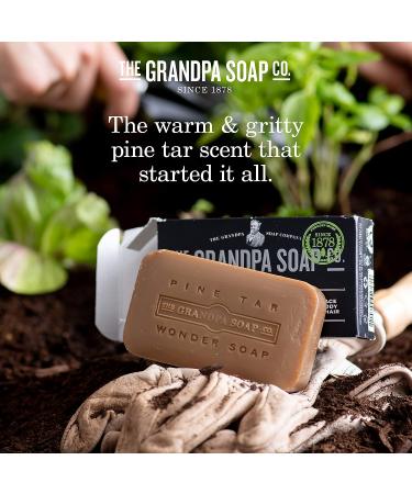 Pine Tar Bar Soap by The Grandpa Soap Company | Vegan 3-in-1 Wonder Soap for Cleansing, Deodorizing, and Moisturizing | 3.25 Oz - Buy Online on SooperMarket.com