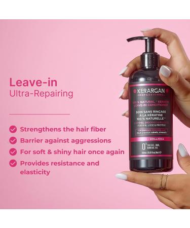 KERARGAN Ultra Repairing Daily Leave-In Keratin Treatment - Nourish & Protect Stressed Hair with Aloe Vera & Argan Oil - Sulfate-Free Non-GMO 11.8 Fl oz - Buy Online on SooperMarket.com