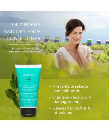 Apivita Conditioner for Oily Roots & Dry Ends - Nourishing Hydrating Volume Boosting Hair Care for Men & Women - Aloe & Vitamin E | 5.07 Fl - Buy Online on SooperMarket.com
