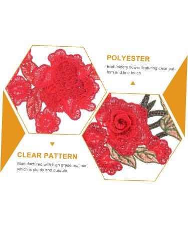 KALLORY 6 Pcs Embroidery Appliqu Flower Decals Embroidery Paste Diy Craft Supply Folk- 3d - Buy Online on SooperMarket.com