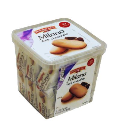 Pepperidge Farm, Milano, Cookies, Dark Chocolate, 22.5 oz, Multi-pack, Tub, 2-packs, Total 30-count Dark Chocolate 0.75 Ounce (Pack of 30)