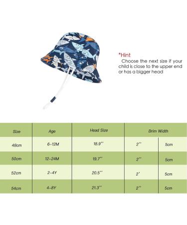 LANGZHEN Beach Sun Protection Hat for Baby Girls - Navy Shark, 6-12 Months - Buy Online on SooperMarket.com