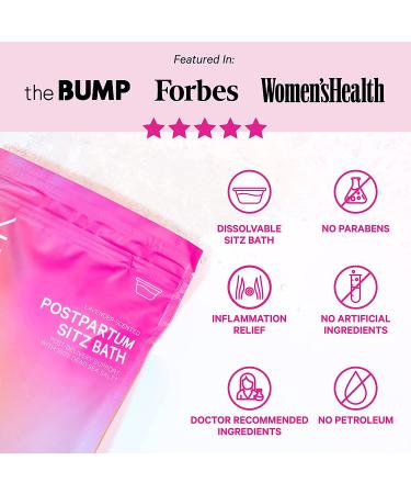 Pink Stork Postpartum Sitz Bath Soak - Dead Sea Salt for Perineal Care & Postpartum Recovery - Lavender Scented 1 lb - Buy Online on SooperMarket.com
