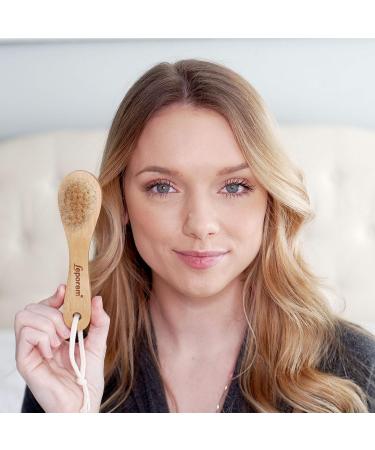 5-in-1 Body Brush Set for Exfoliation and Cellulite Massage - Shower & Bath Scrubber with Long Handle and Sisal Bag - Natural Bristle Facial Brush Included - Perfect Gift Idea - Buy Online on SooperMarket.com