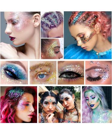 Sularpek 3Pcs Glitter Gel Set - Face, Hair & Body Glitter for Festival Party Makeup - Gold, Silver, White - Buy Online on SooperMarket.com