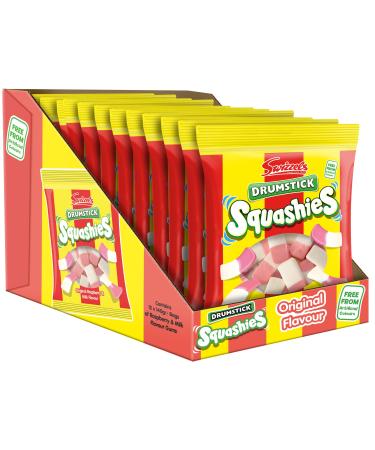 Swizzles Drumstick Squashies Original Sweets - Raspberry and Milk Flavour Sweets- Bulk Multipack (12 x 140g)