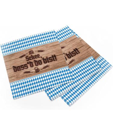 Ittenga Bayrisch Blau Wei Schee Napkins 30x30cm - 20 Pack 3-Layer for Oktoberfest & Festivals - Buy Online on SooperMarket.com