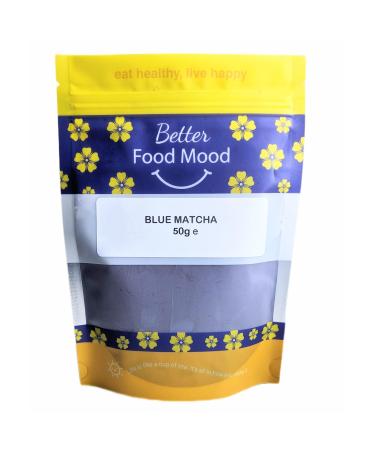 Better Food Mood Blue Matcha Blue Flower Powder 50g | No Artificial Colours | Blue Flowers Rich in Antioxidants | Use in Oatmeal Cakes