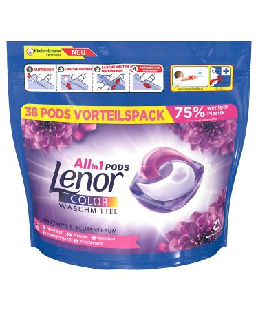 Lenor All-in-1 PODS Amethyst Flower Dream 76 wash loads for hygienic and deep cleanliness 76 pieces (1 pack)