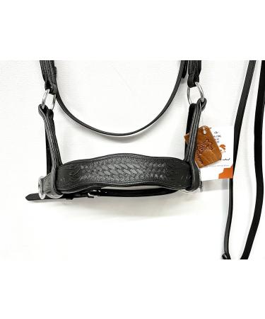 Amazing Horse Stuff Sidepull Bridle - Designer Hand Carving Curved Riding Straps | Full Cob Pony - International Shipping Available - Buy Online on SooperMarket.com