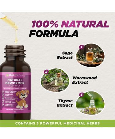Natural Dewormer for Dogs | 100% Natural | Contains 3 Medicinal Herbs | Supports Intestinal & Gut Health | Gentle & Effective Formula - Buy Online on SooperMarket.com