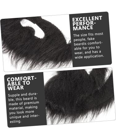 2pcs Fake Beard Party Supplies for Adults Halloween Decor Prom Decor Old Man Stick-on Mustache Fake Beard Costume Halloween - Buy Online on SooperMarket.com
