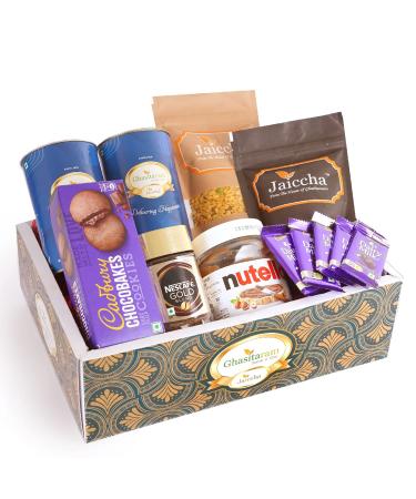 Ghasitaram Gifts Jaiccha Green Hamper Box of 12 Goodies