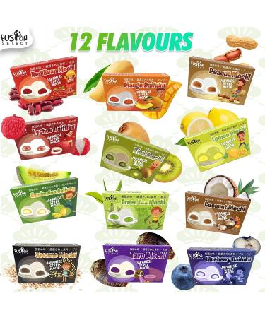 Fusion Select Mochi Daifuku Snacks - Coconut Flavored Japanese Rice Cakes - Sweet Asian Treats for Family - Chewy and Soft Texture - 6 Pieces x 30g Pack - Buy Online on SooperMarket.com