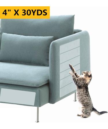 Cat Scratch Deterrent Tape - 4 x 30Yds Transparent Double Sided | Furniture Protector for Couch, Carpet, Doors | Pet & Kid Safe - Buy Online on SooperMarket.com