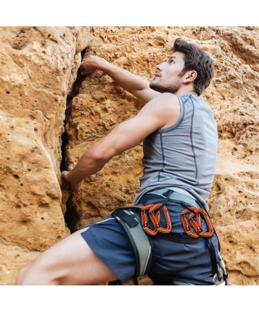 Karabiner Climbing Equipment Set - 2 UIAA Certified 25kN Auto Locking Carabiners + 2 23kN Nylon Ropes for Climbing Mountaineering & Hiking - Durable Orange & Black 4-Part Kit - Buy Online on SooperMarket.com