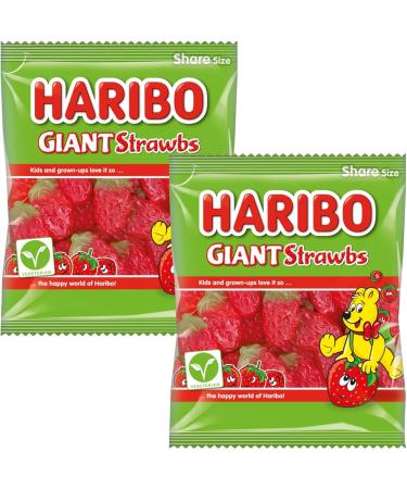 Strawberry Giant Strawbs Gummy Chewy Soft Sweets in 140g Share Bag Iconic Family Favorite - 2 Bags - Buy Online on SooperMarket.com