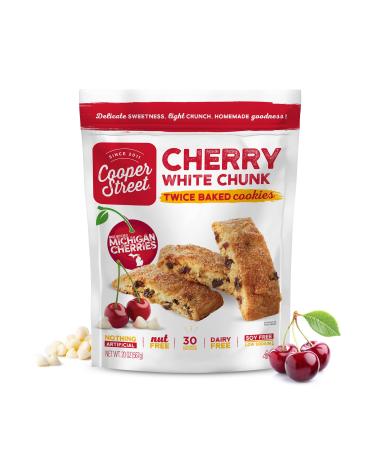 Cooper Street Cookies All Natural Twice Baked Crispy Cookie, Nut & Dairy Free, Biscotti Style 20oz, White Chunk Michigan Cherry (Pack of 1) White Chunk Michigan Cherry 20 Ounce (Pack of 1)