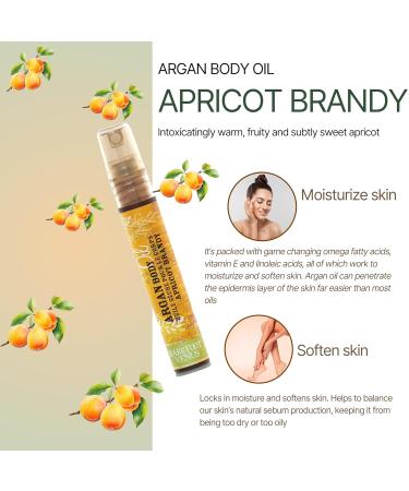 Travel Size Mini Argan Body Oil - Apricot Brandy 8ml | Nourishing Moisturizer for Glowing Skin - Worldwide Shipping - Buy Online on SooperMarket.com