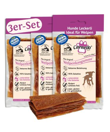 Carnello puppy treats - puppy gum - dog treats chewing bones dog puppy chewing article dog - dog tackerli grain -free - recoverable bag (3 x 60g) chicken 60 g (3 Pack)