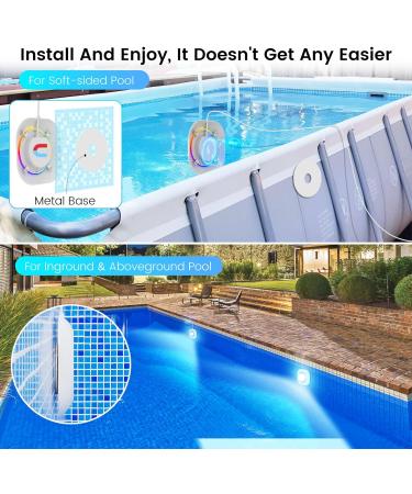 Lylmle 10W LED Pool Lights - Smart Color Changing Underwater Lighting with App Control Dimmable & Timer IP68 Waterproof 8m Cable for Easy Installation - Buy Online on SooperMarket.com
