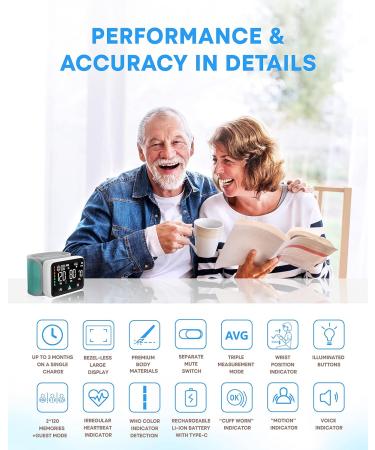 2023 Rechargeable Wrist Blood Pressure Monitor with Large LED Display and Voice Sensor - Buy Online on SooperMarket.com