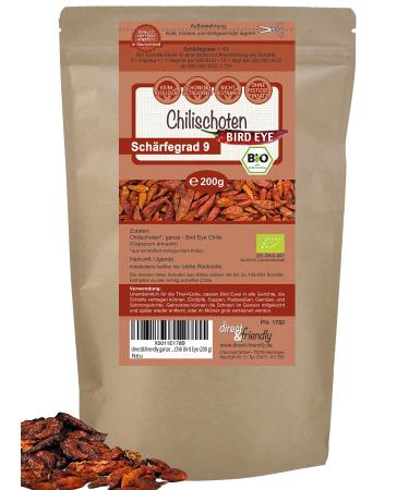 direct&friendly Organic Chili Bird Eye hot dried hot pods (200 g) 200 g (1 pack)