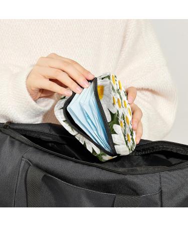 Chamomile Leaf Pattern Sanitary Napkin Storage Bag - Multi-Colored Portable Period Pouch for Women and Girls - Buy Online on SooperMarket.com