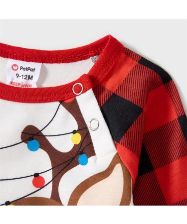 PatPat Family Matching Christmas Pajamas Set - Tree Snowflake & Letters Print - Red/Black - Baby 3-6 Months - Buy Online on SooperMarket.com