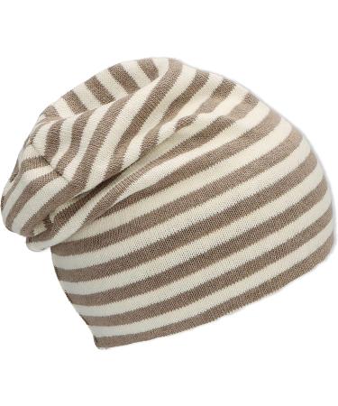 Sterntaler Unisex Slouch Stripe Beanie Hat 51 Ecru - Stylish & Comfortable International Shipping - Buy Online on SooperMarket.com