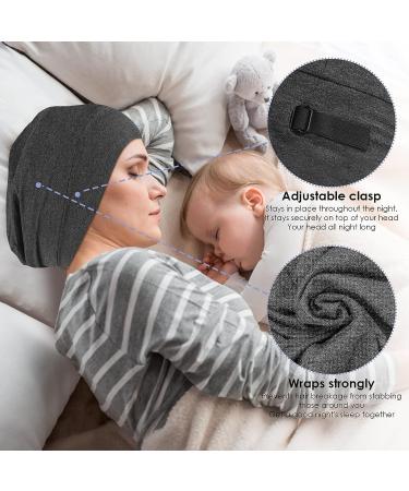 Silk Bonnet Sleep Cap with Satin Lining for Medium Curly Hair - Grey - Buy Online on SooperMarket.com