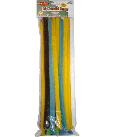 Creative Arts by Charles Leonard Chenille Stems, Giant Fluffy Thick Stem, 12 MM x 12 Inch, Assorted Colors, 50/Bag (65120) Assorted Colors 50/Bag Giant Fluffy 12 MM -12 Inch