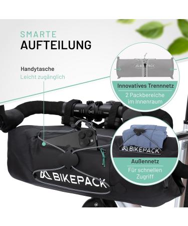 100% Waterproof Bike Pack Handlebar Bag | Ideal for eBike Racing & Gravel Bikes - Premium Quality Bicycle Pocket Accessories - Buy Online on SooperMarket.com