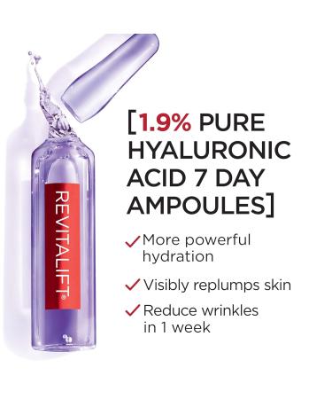 L'Oreal Paris Revitalift Derm Intensives Hyaluronic Acid Serum Ampoules | Anti-Aging Skin Replumping - 7 Day Boost (Pack of 7 - Buy Online on SooperMarket.com