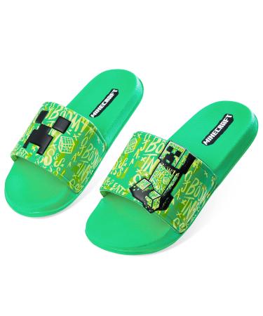 Minecraft flip -flop children young unisex flip -flop girl green swimming shoes children - slippers bathing shoes boys and girls creeper sandals 34/35 eu green slider