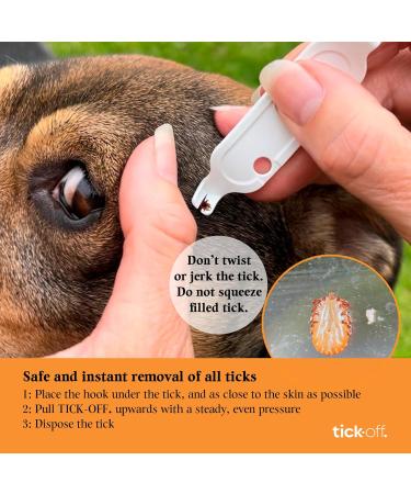 tick-off Patented Tick Tweezers Human Tick Remover with 2 Sizes Tick Hook & Ergonomic Handle Double-Sided for Dogs Cats Horses Clinically Tested Single Pack Blue - Buy Online on SooperMarket.com