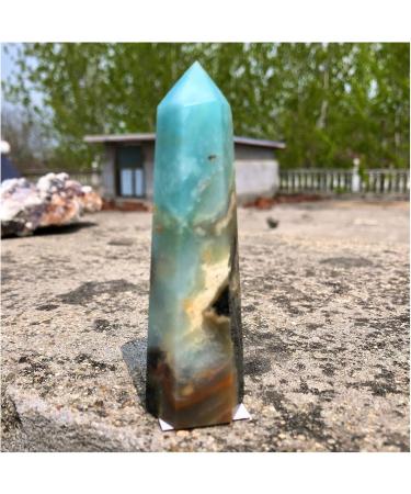 Natural Caribbean Calcite Crystal Hexagon Wand Single Point Sky Blue Stone Tower for Decoration 1pc (Size : 200-250g) - Buy Online on SooperMarket.com