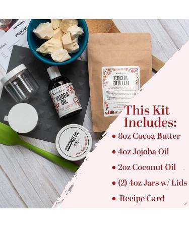 Better Shea Butter Cocoa Body Butter Making Kit | Natural Whipped Lotion DIY | Includes Cocoa Butter Jojoba & Coconut Oils Jars & Video Tutorial - Buy Online on SooperMarket.com
