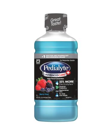 Pedialyte AdvancedCare Plus Electrolyte Oral Rehydration Solution Zinc For Immunity Support Electrolyte Replacement Berry Frost 1 L Berry Frost 1 l (Pack of 1)