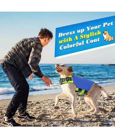 VavoPaw Small Dark Blue Dog Life Jacket with High Buoyancy and Rescue Handle - Adjustable Ripstop Safety Vest for Swimming and Boating - Reflective Stripes for Ultimate Visibility - Buy Online on SooperMarket.com