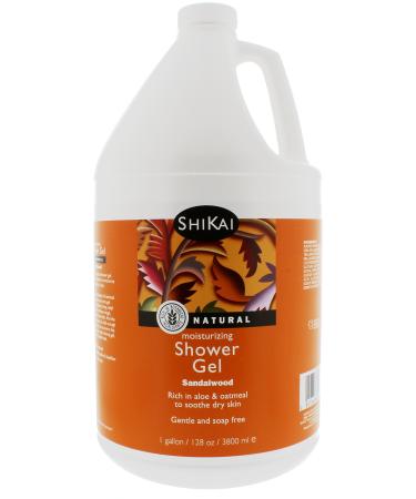 Shikai   Daily Moisturizing Shower Gel  Rich in Aloe Vera & Oatmeal That Leaves Skin Noticeably Softer & Healthier  Relief for Dry Skin  Gentle Soap-Free Formula (Sandalwood  1 Gallon) Sandalwood 8 Pound (Pack of 1)