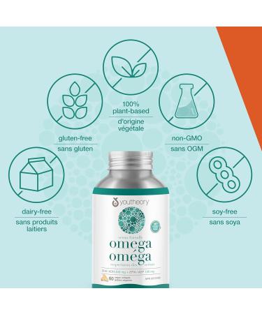 Youtheory Ocean Friendly Omega Plant Based & Vegan Omega Supports Brain & Heart Health 60 Count - Buy Online on SooperMarket.com