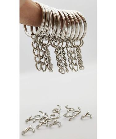 1 Inch Key Ring with Chain and Open Jump Rings - 50 Pack - Buy Online on SooperMarket.com