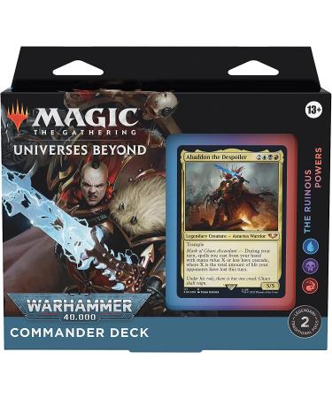 Magic the Gathering Universes Beyond Warhammer 40,000 Commander Deck Bundle - The Ruinous Powers, Necron Dynasties, Forces of the Imperium, Tyranid Swarm - Buy Online on SooperMarket.com